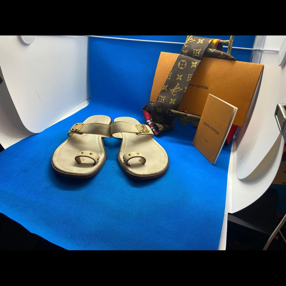 LV Louis Vuitton rare leather sandals 35 - Picture 5 of 16